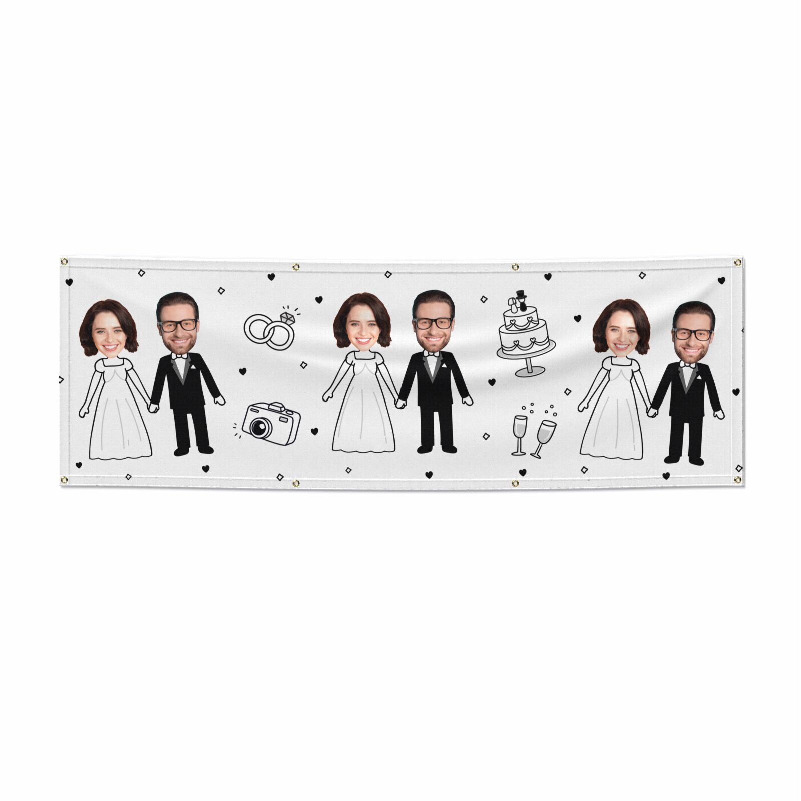Personalised Wedding Couple Photo 6x2 Banner