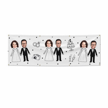 Personalised Wedding Couple Photo 6x2 Banner