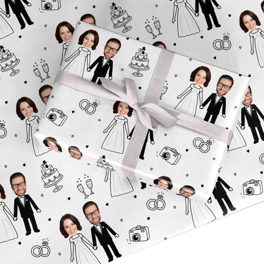 Personalised Wedding Couple Photo Custom Wrapping Paper