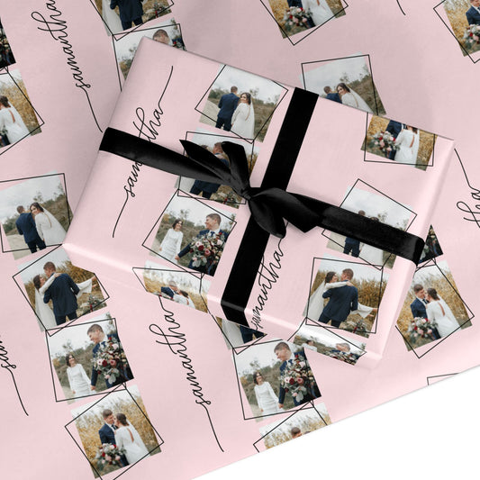 Personalised Wedding Photo Collage Design Custom Wrapping Paper