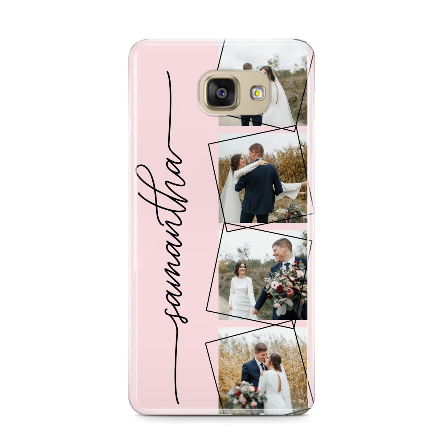 Personalised Wedding Photo Collage Design Samsung Galaxy A9 2016 Case on gold phone