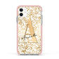 Personalised White Gold Cheetah Apple iPhone 11 in White with Pink Impact Case