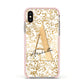 Personalised White Gold Cheetah Apple iPhone Xs Impact Case Pink Edge on Gold Phone