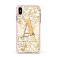 Personalised White Gold Cheetah Apple iPhone Xs Max Impact Case Pink Edge on Gold Phone