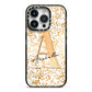 Personalised White Gold Cheetah iPhone 14 Pro Black Impact Case on Silver phone