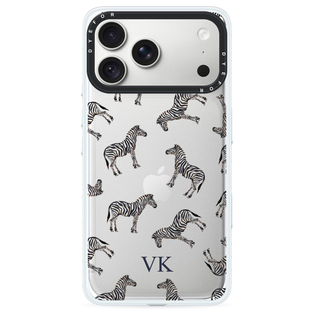 Personalised Zebra iPhone 18 Pro Black Impact Pre order Case on Silver phone