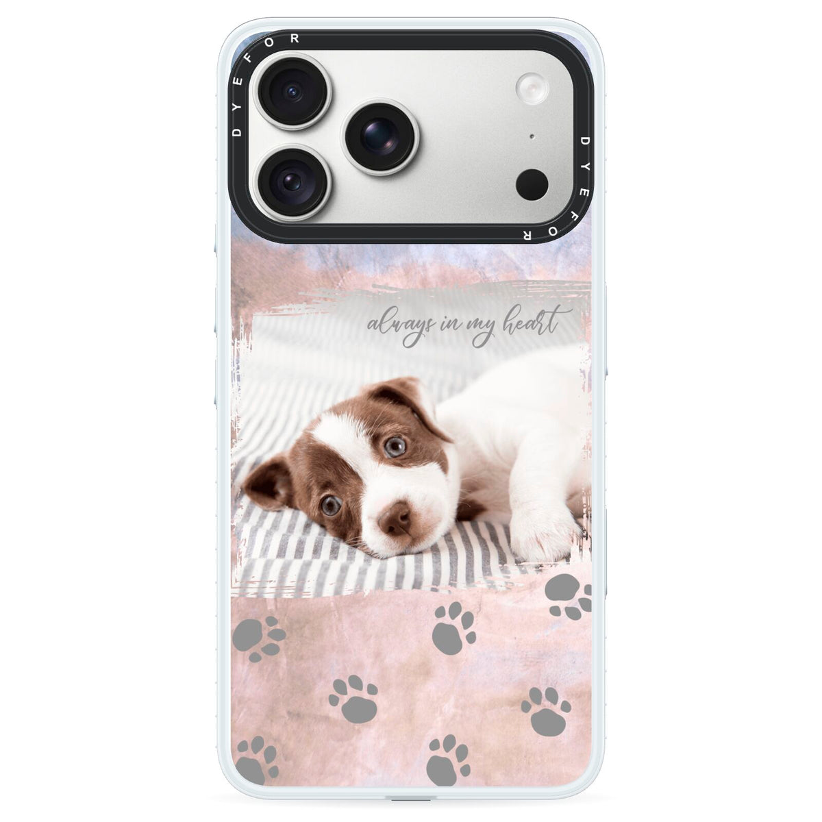 Pet Photo Personalised iPhone 18 Pro Max Black Impact Pre order Case on Silver phone