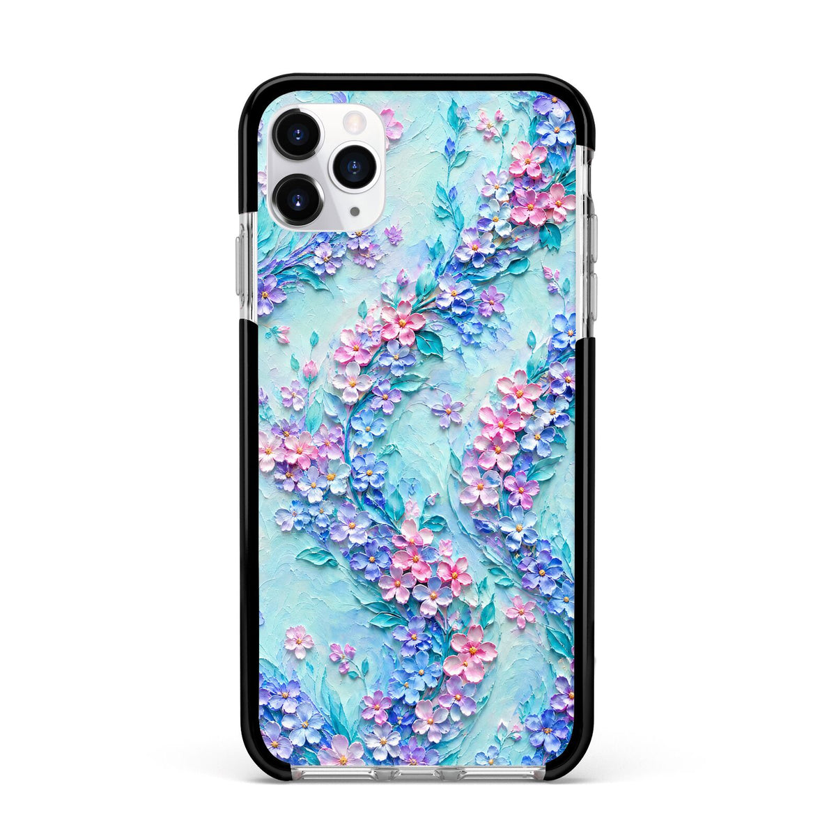 Petal Confetti Apple iPhone 11 Pro Max in Silver with Black Impact Case