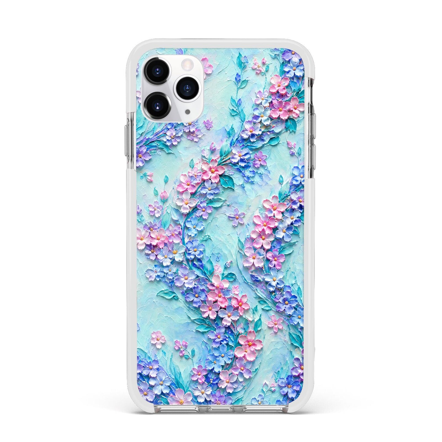 Petal Confetti Apple iPhone 11 Pro Max in Silver with White Impact Case