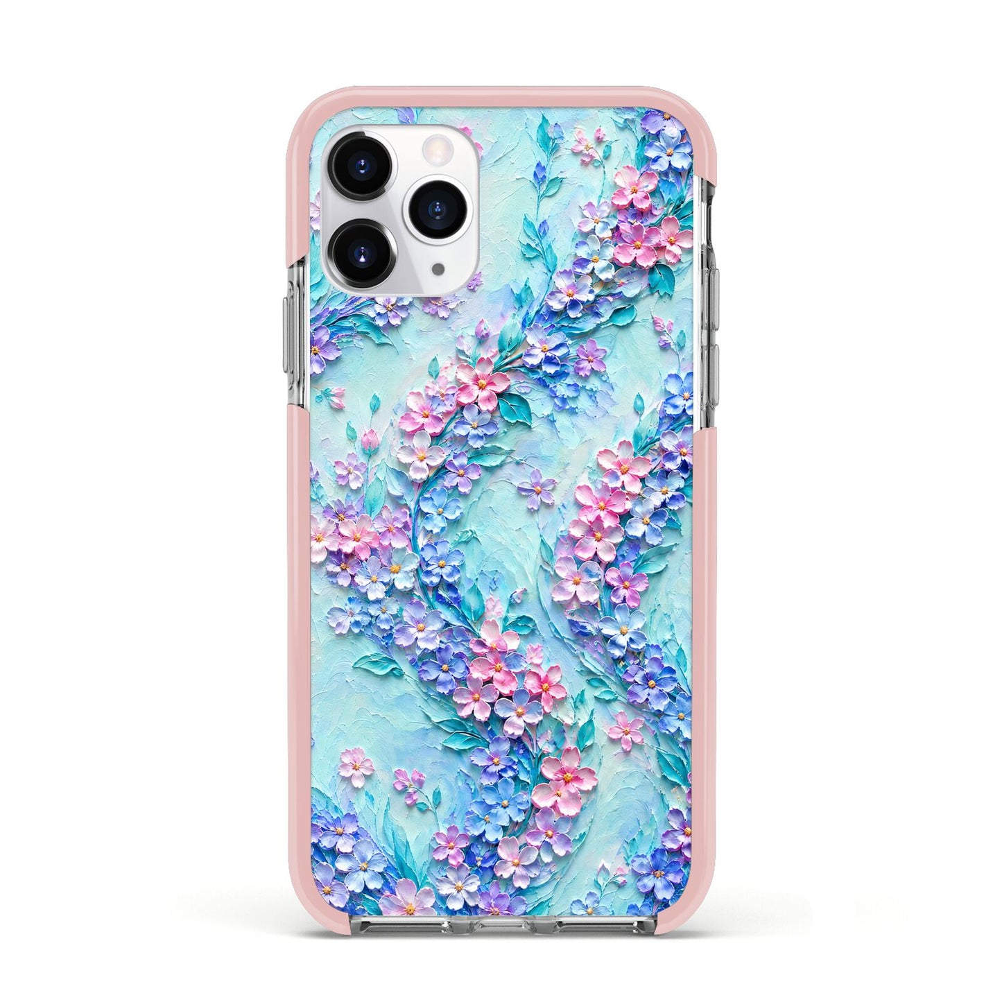Petal Confetti Apple iPhone 11 Pro in Silver with Pink Impact Case