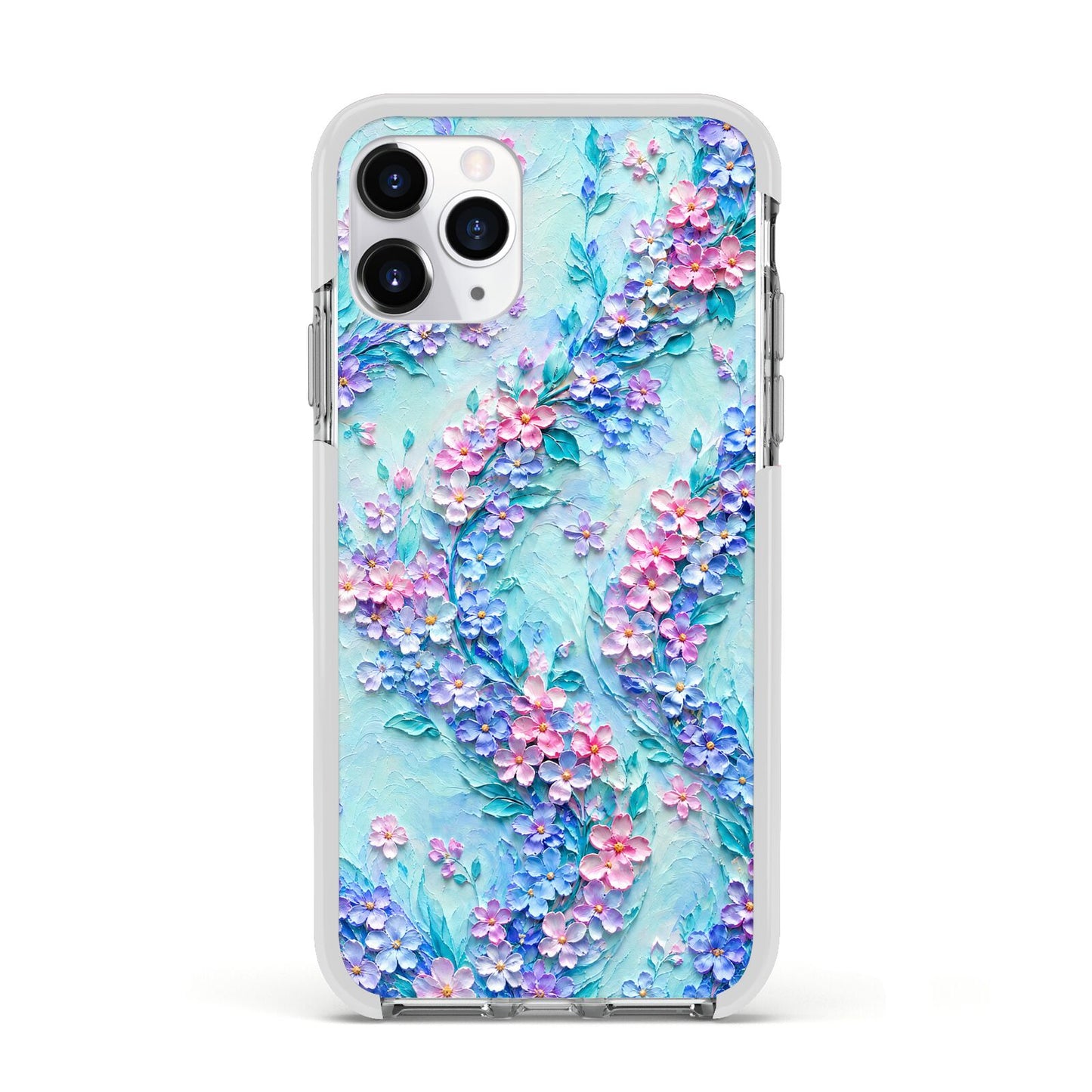 Petal Confetti Apple iPhone 11 Pro in Silver with White Impact Case