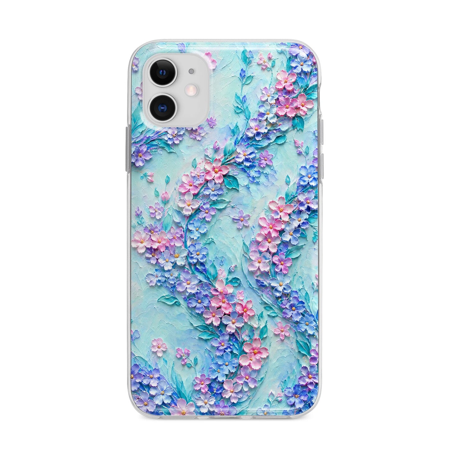 Petal Confetti Apple iPhone 11 in White with Bumper Case