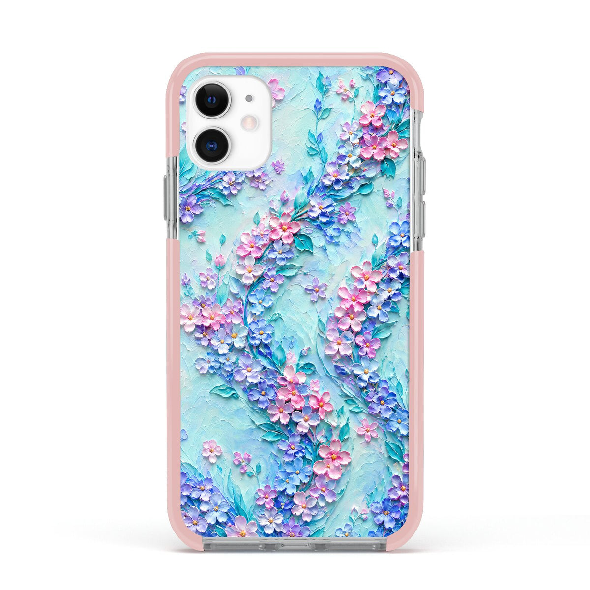 Petal Confetti Apple iPhone 11 in White with Pink Impact Case