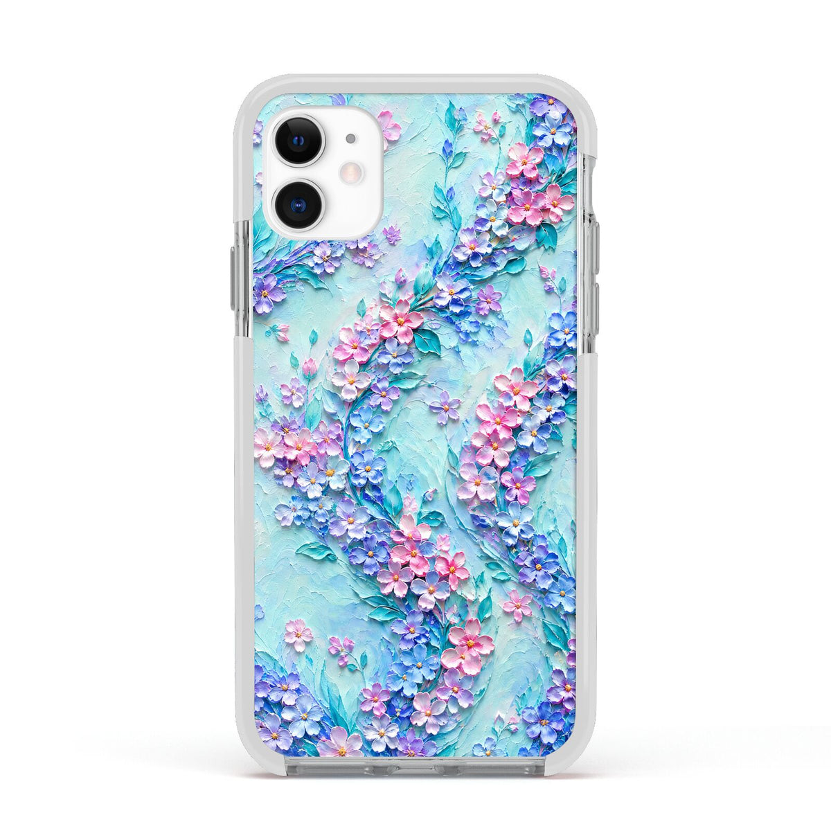 Petal Confetti Apple iPhone 11 in White with White Impact Case