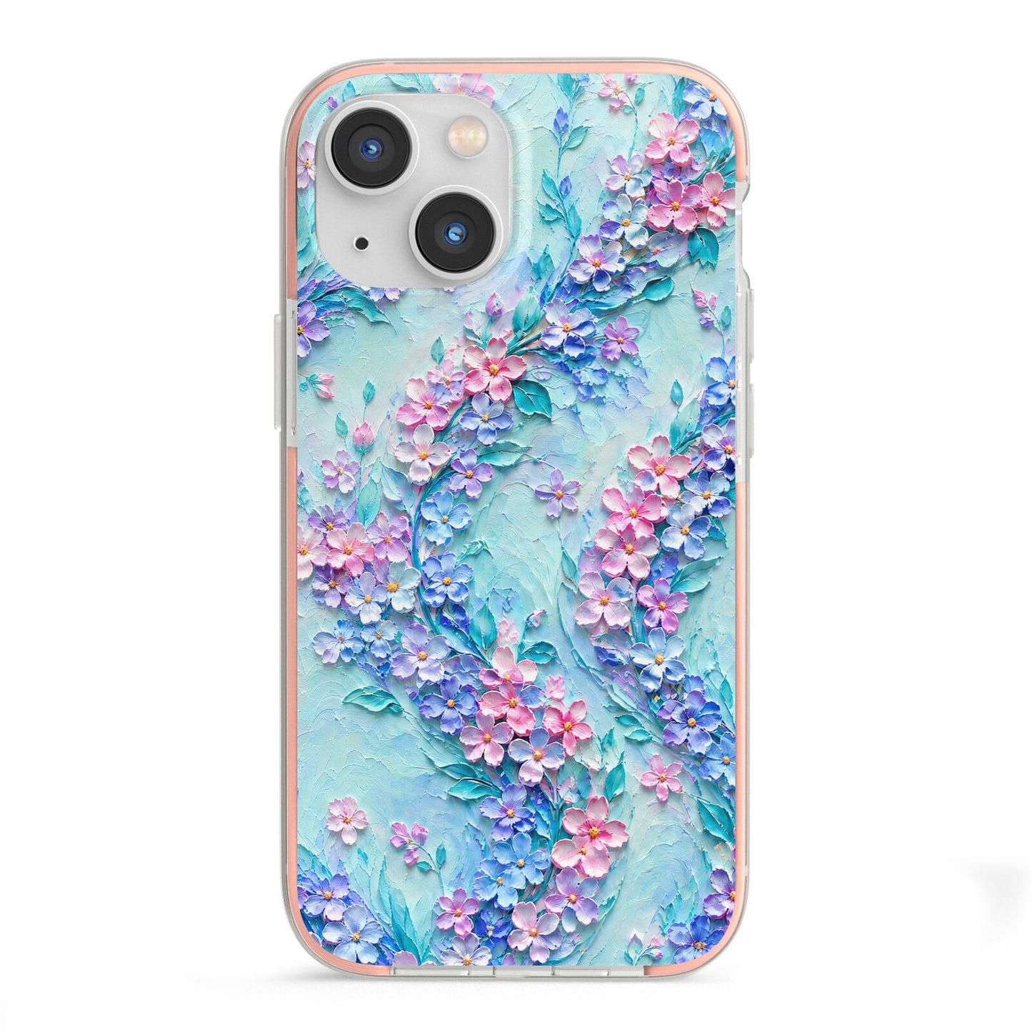 Petal Confetti iPhone 13 Mini TPU Impact Case with Pink Edges