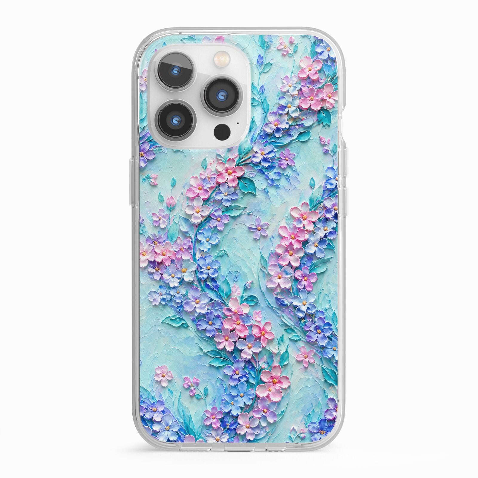 Petal Confetti iPhone 13 Pro TPU Impact Case with White Edges