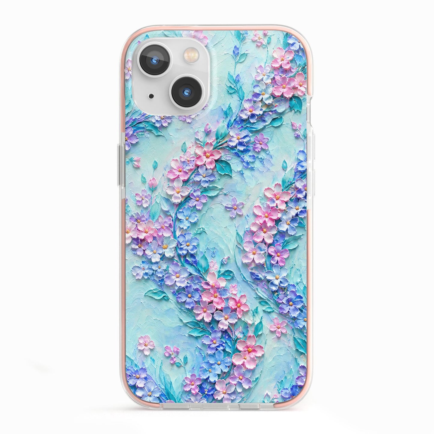 Petal Confetti iPhone 13 TPU Impact Case with Pink Edges