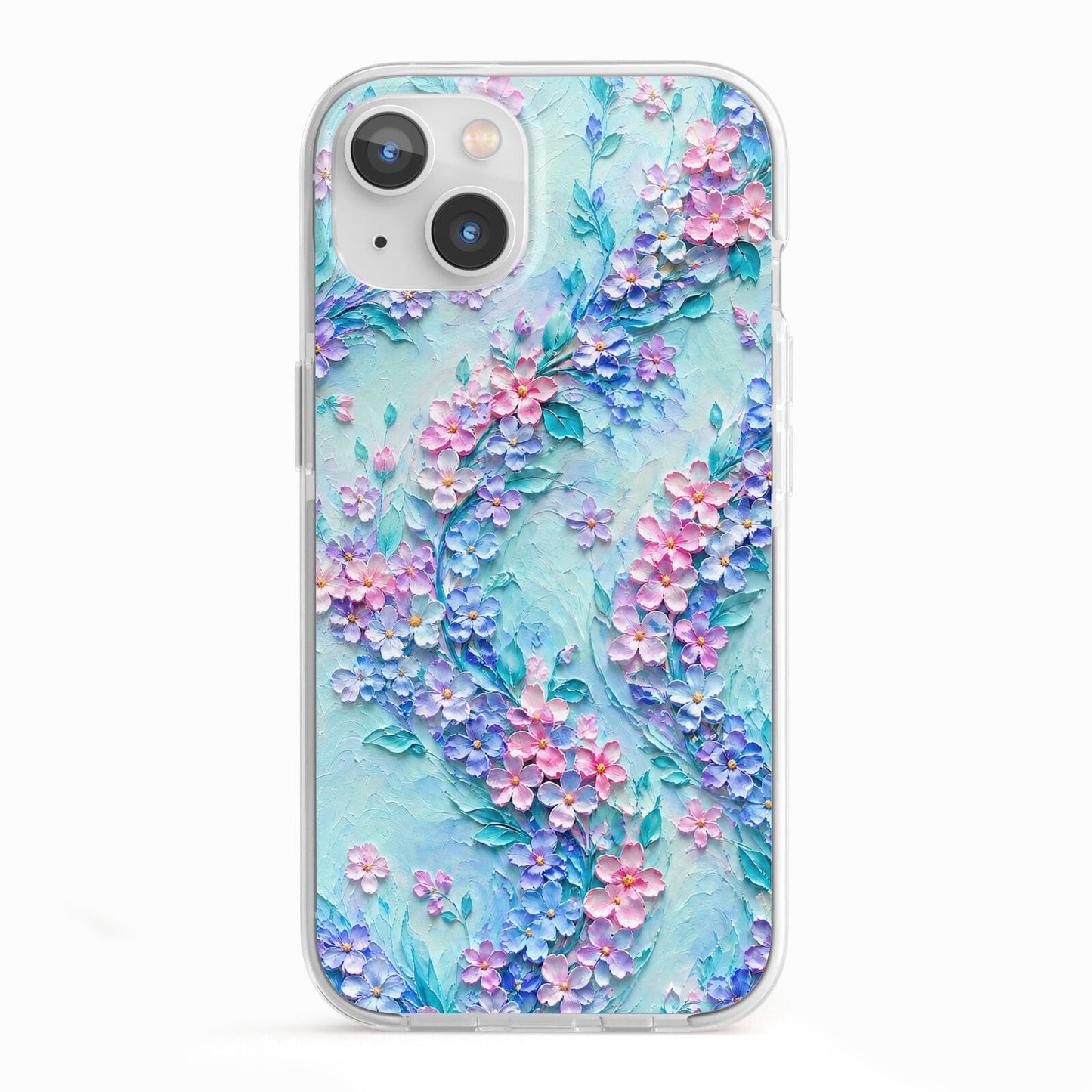 Petal Confetti iPhone 13 TPU Impact Case with White Edges