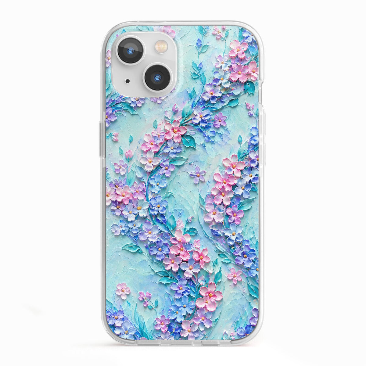 Petal Confetti iPhone 13 TPU Impact Case with White Edges
