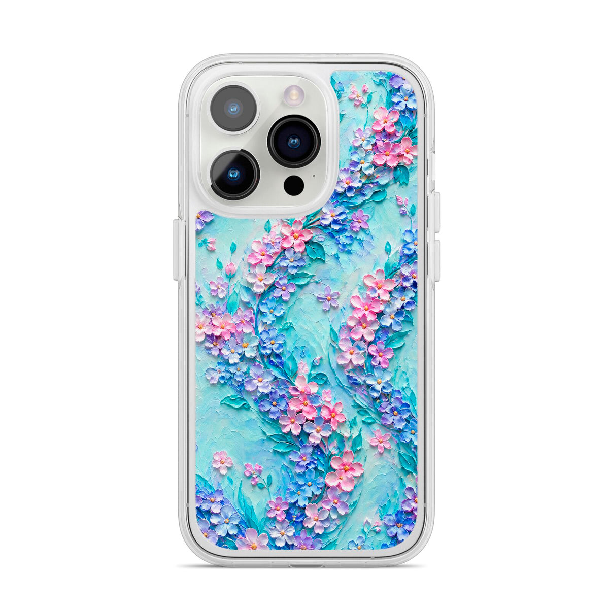 Petal Confetti iPhone 14 Pro Clear Tough Case Silver