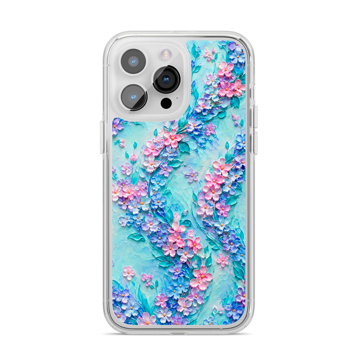 Petal Confetti iPhone 14 Pro Max Clear Tough Case Silver