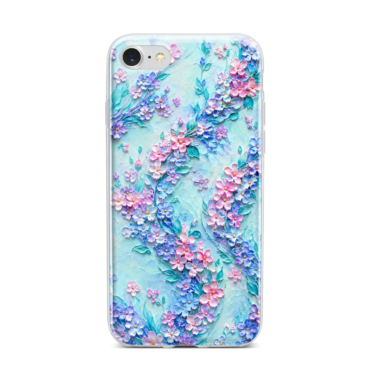 Petal Confetti iPhone 7 Bumper Case on Silver iPhone