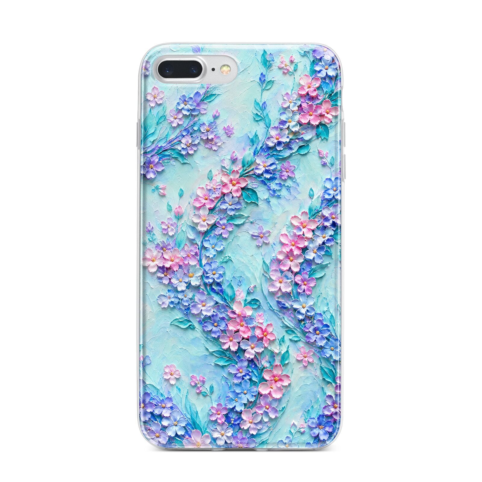 Petal Confetti iPhone 7 Plus Bumper Case on Silver iPhone