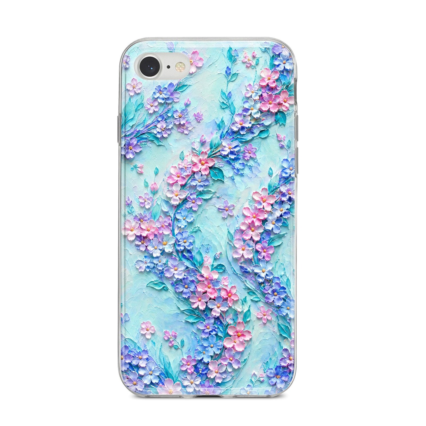 Petal Confetti iPhone 8 Bumper Case on Silver iPhone