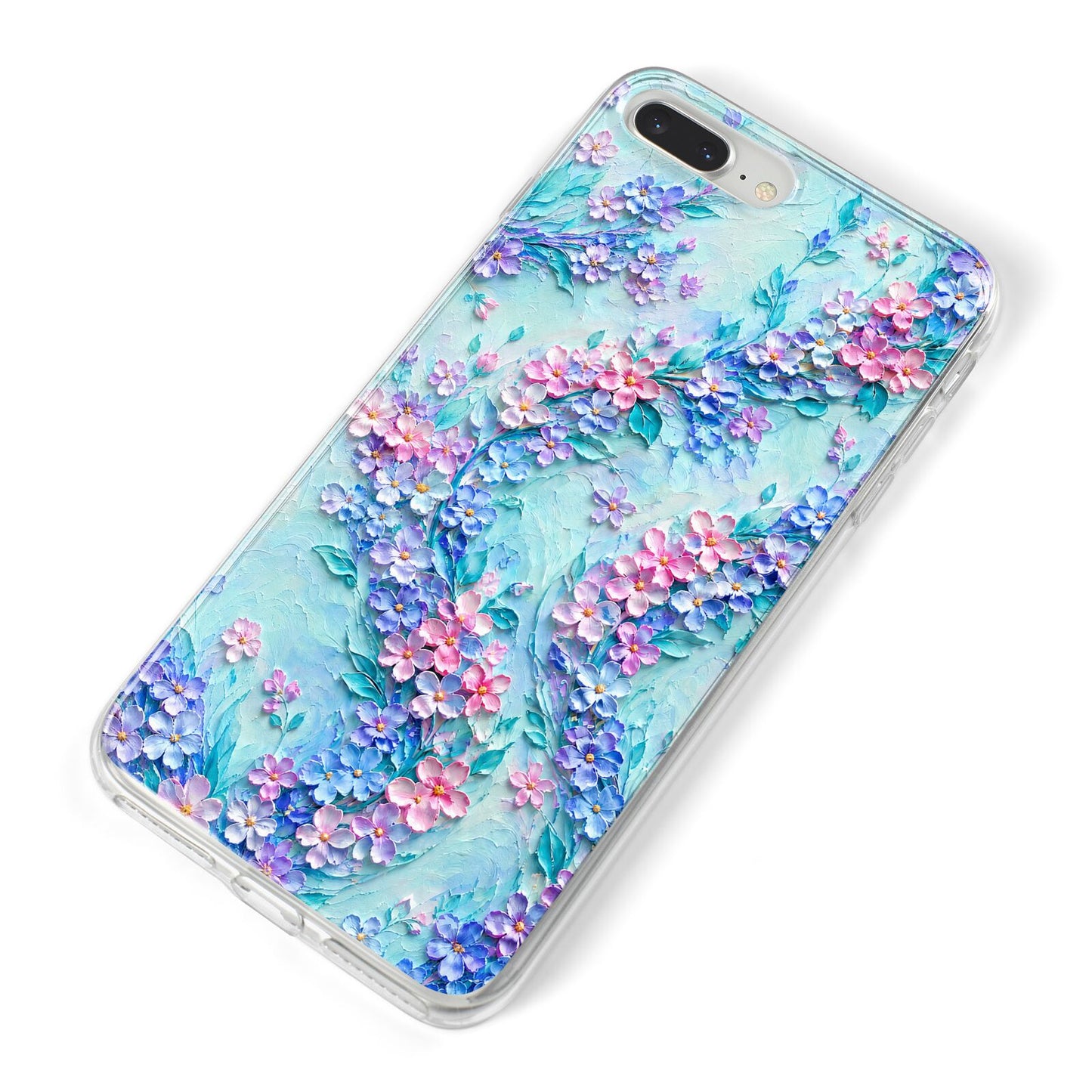 Petal Confetti iPhone 8 Plus Bumper Case on Silver iPhone Alternative Image