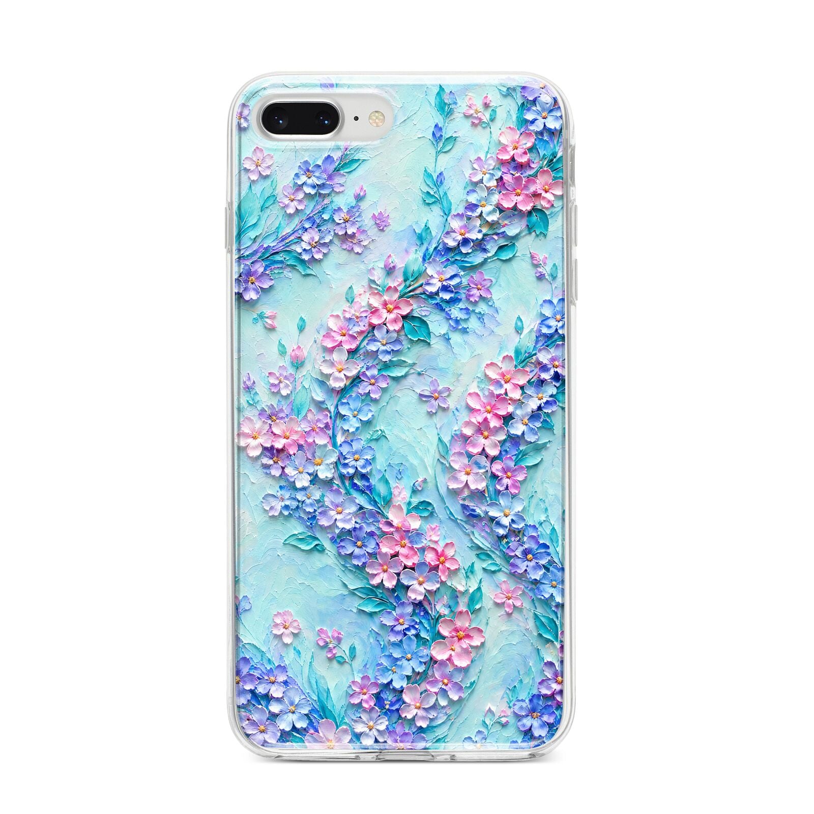 Petal Confetti iPhone 8 Plus Bumper Case on Silver iPhone