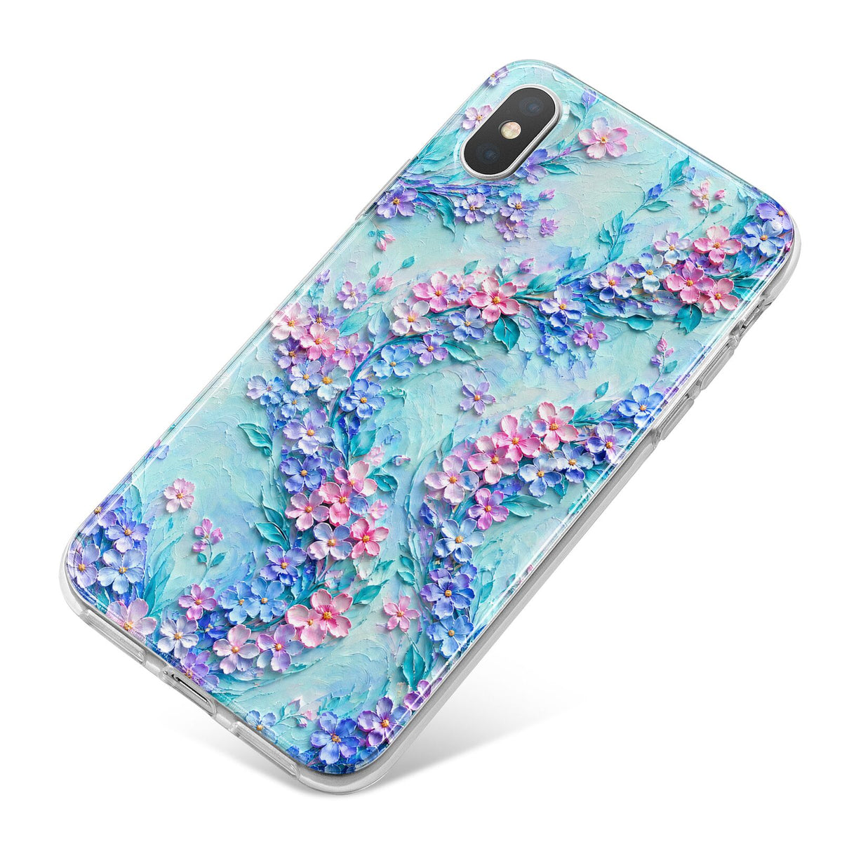 Petal Confetti iPhone X Bumper Case on Silver iPhone
