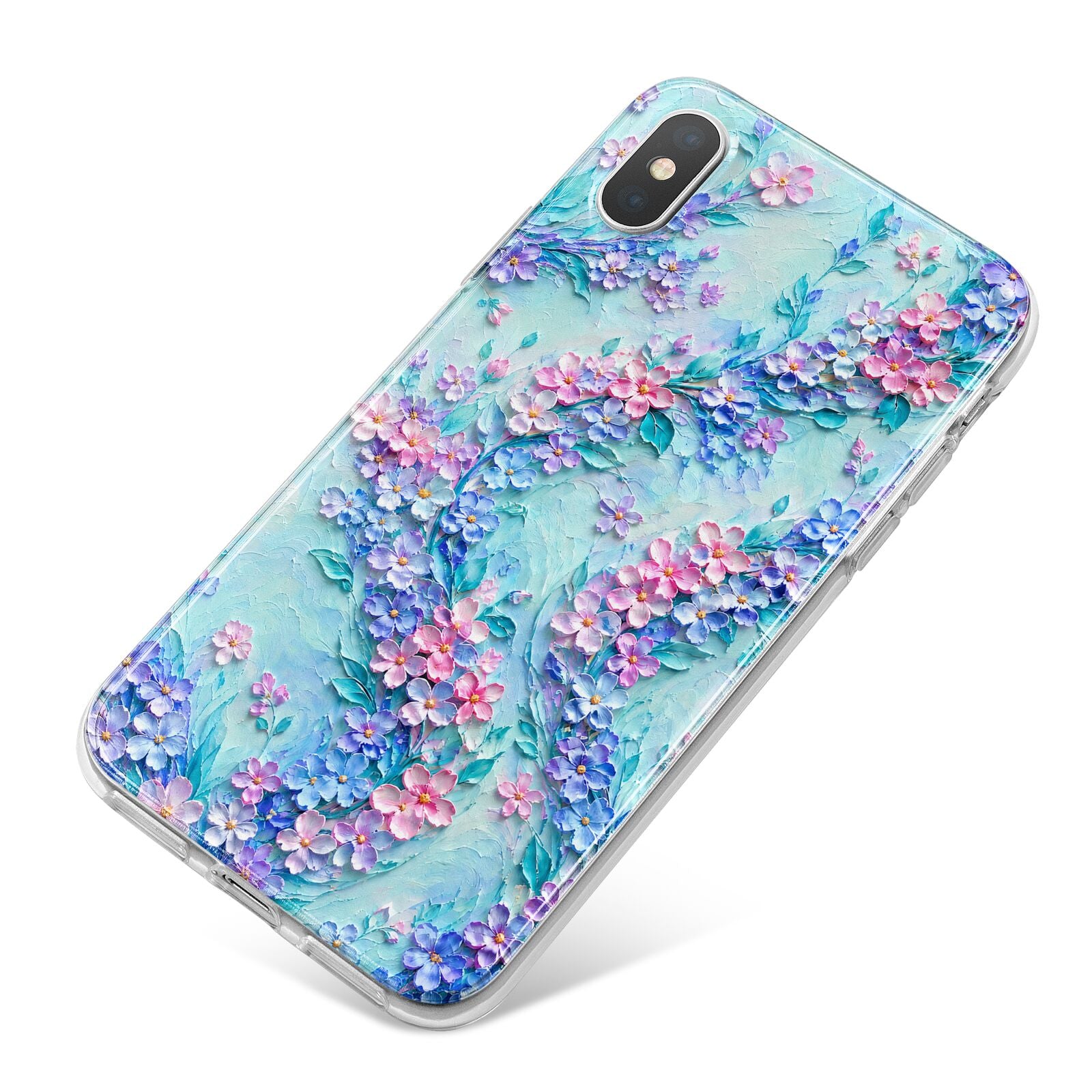 Petal Confetti iPhone X Bumper Case on Silver iPhone