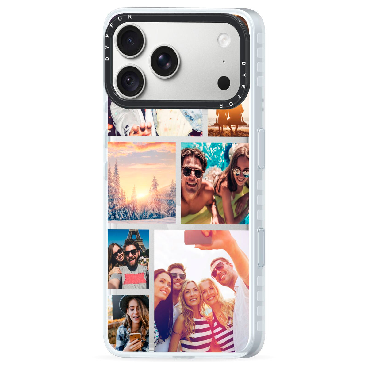 Photo Collage iPhone 18 Pro Max Black Impact Pre order Case Side Angle on Silver phone