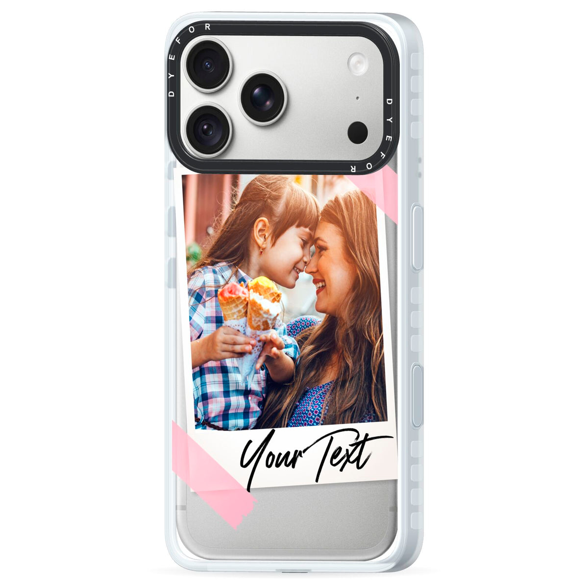 Photo Frame iPhone 18 Pro Max Black Impact Pre order Case Side Angle on Silver phone
