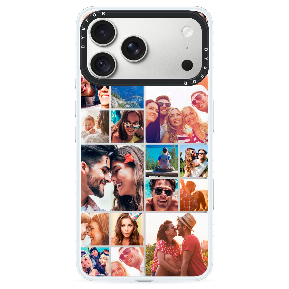 Photo Grid iPhone 18 Pro Black Impact Pre order Case on Silver phone