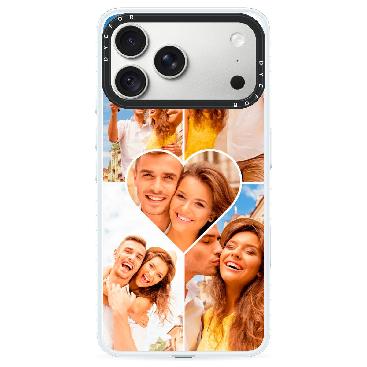 Photo Heart iPhone 18 Pro Max Black Impact Pre order Case on Silver phone