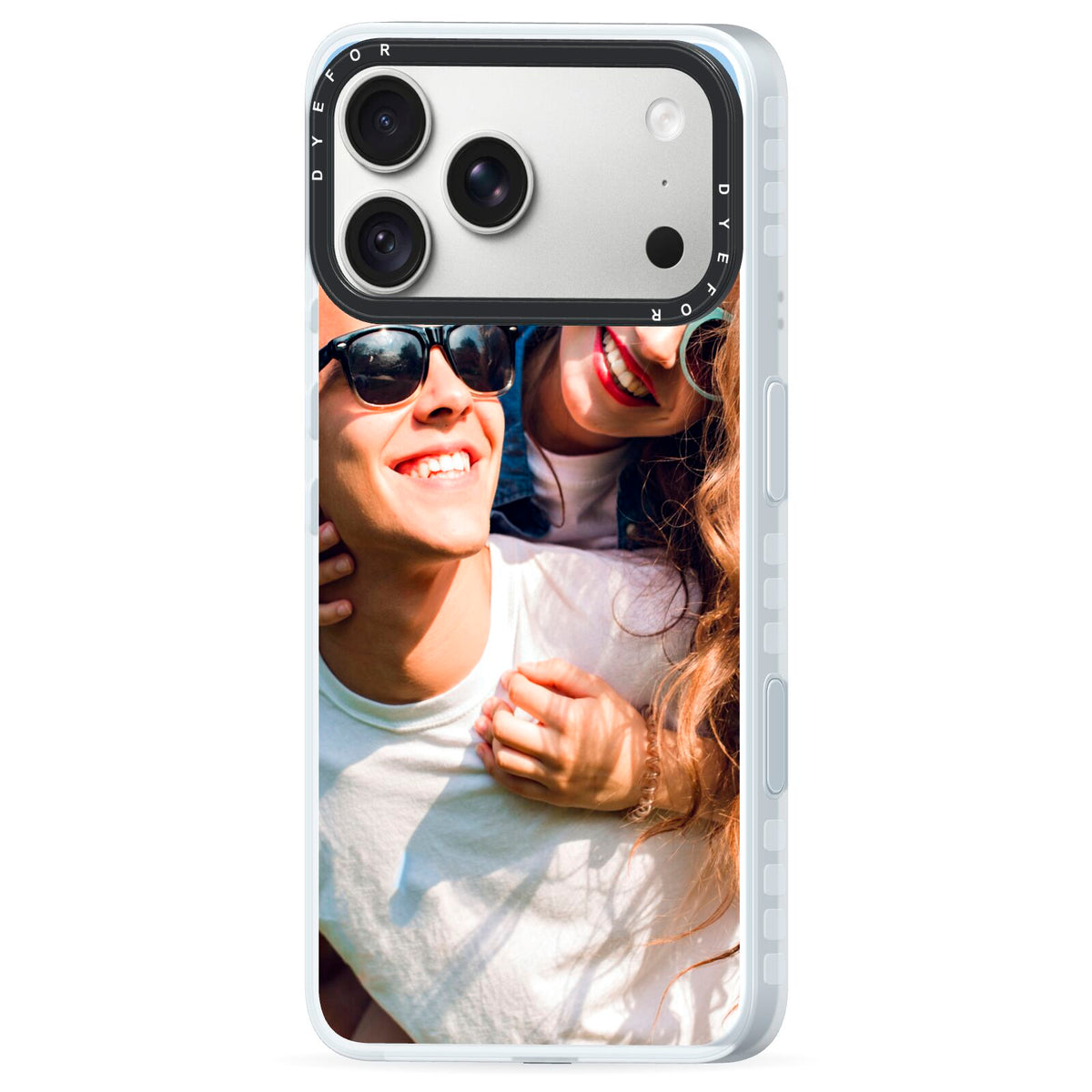 Photo iPhone 18 Pro Black Impact Pre order Case Side Angle on Silver phone