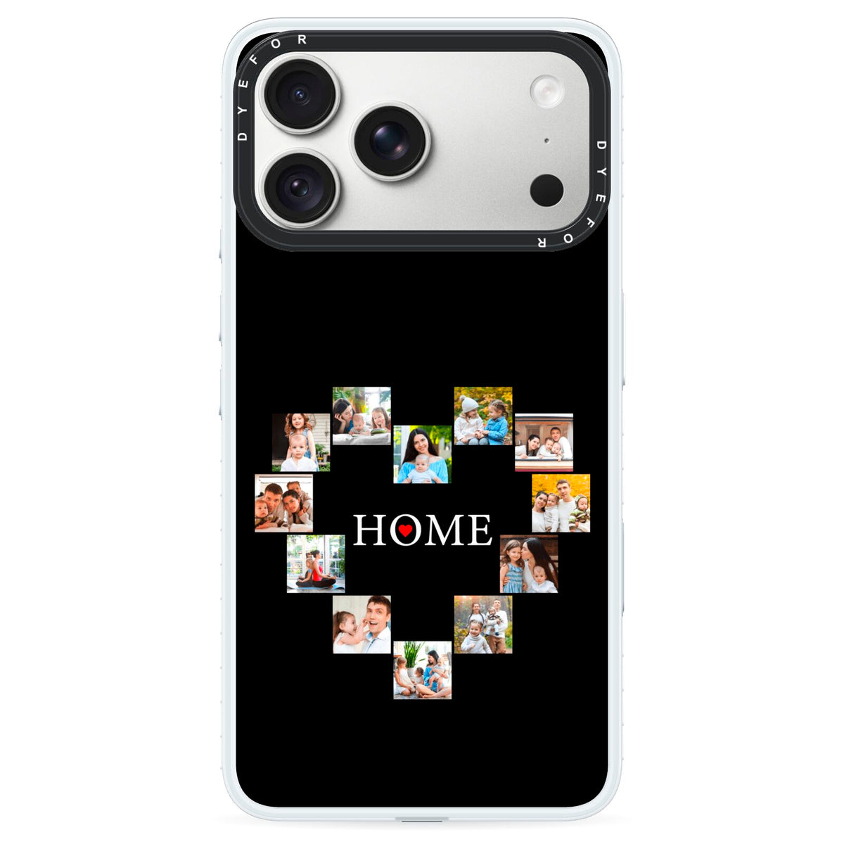 Photos of Home Personalised iPhone 18 Pro Black Impact Pre order Case on Silver phone