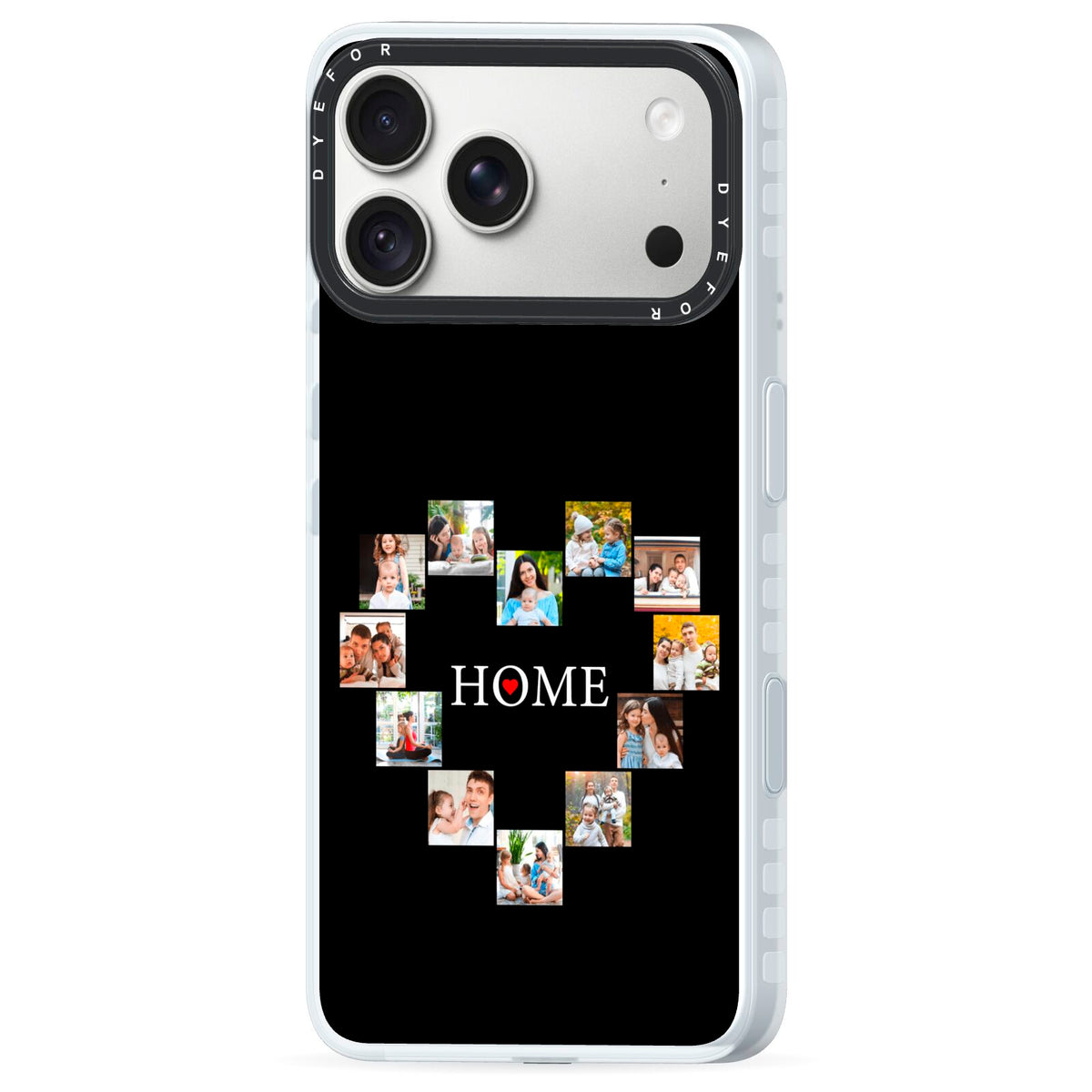 Photos of Home Personalised iPhone 18 Pro Max Black Impact Pre order Case Side Angle on Silver phone