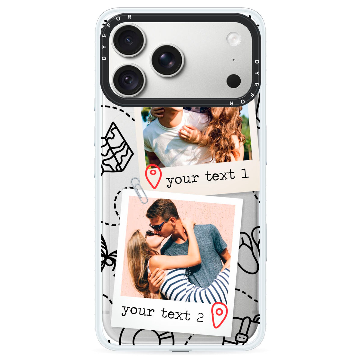 Pinboard Photo Montage Upload iPhone 18 Pro Max Black Impact Pre order Case on Silver phone