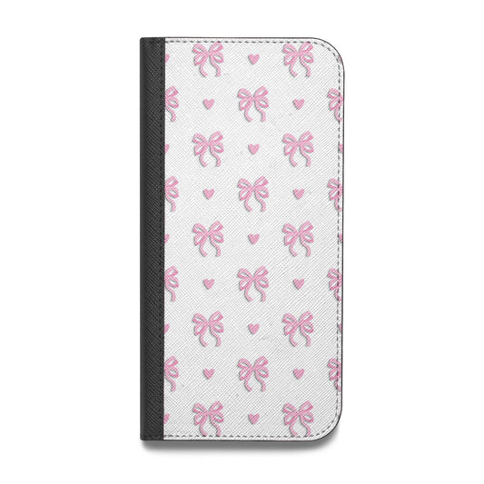 Pink Bow and Heart Vegan Leather Flip Samsung Case