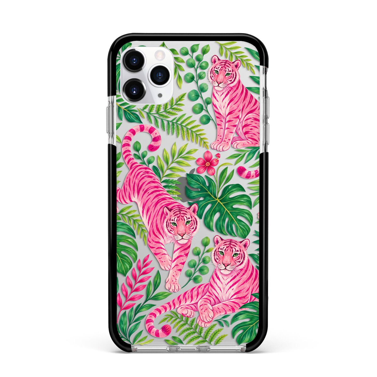 Pink Canopy Apple iPhone 11 Pro Max in Silver with Black Impact Case