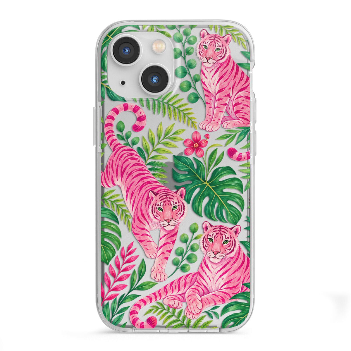 Pink Canopy iPhone 13 Mini TPU Impact Case with White Edges