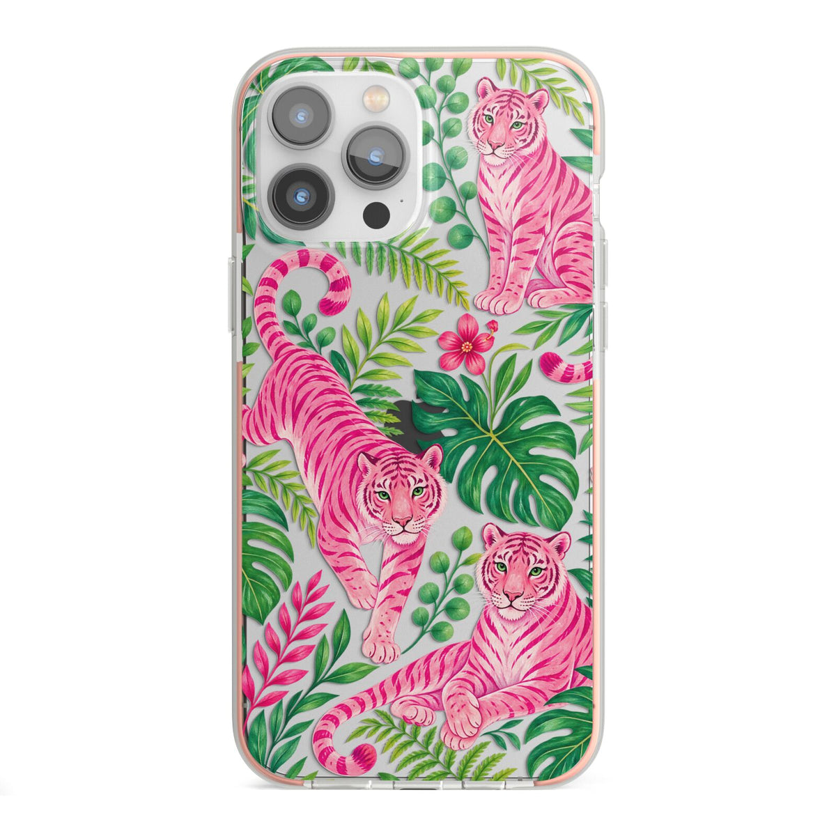 Pink Canopy iPhone 13 Pro Max TPU Impact Case with Pink Edges