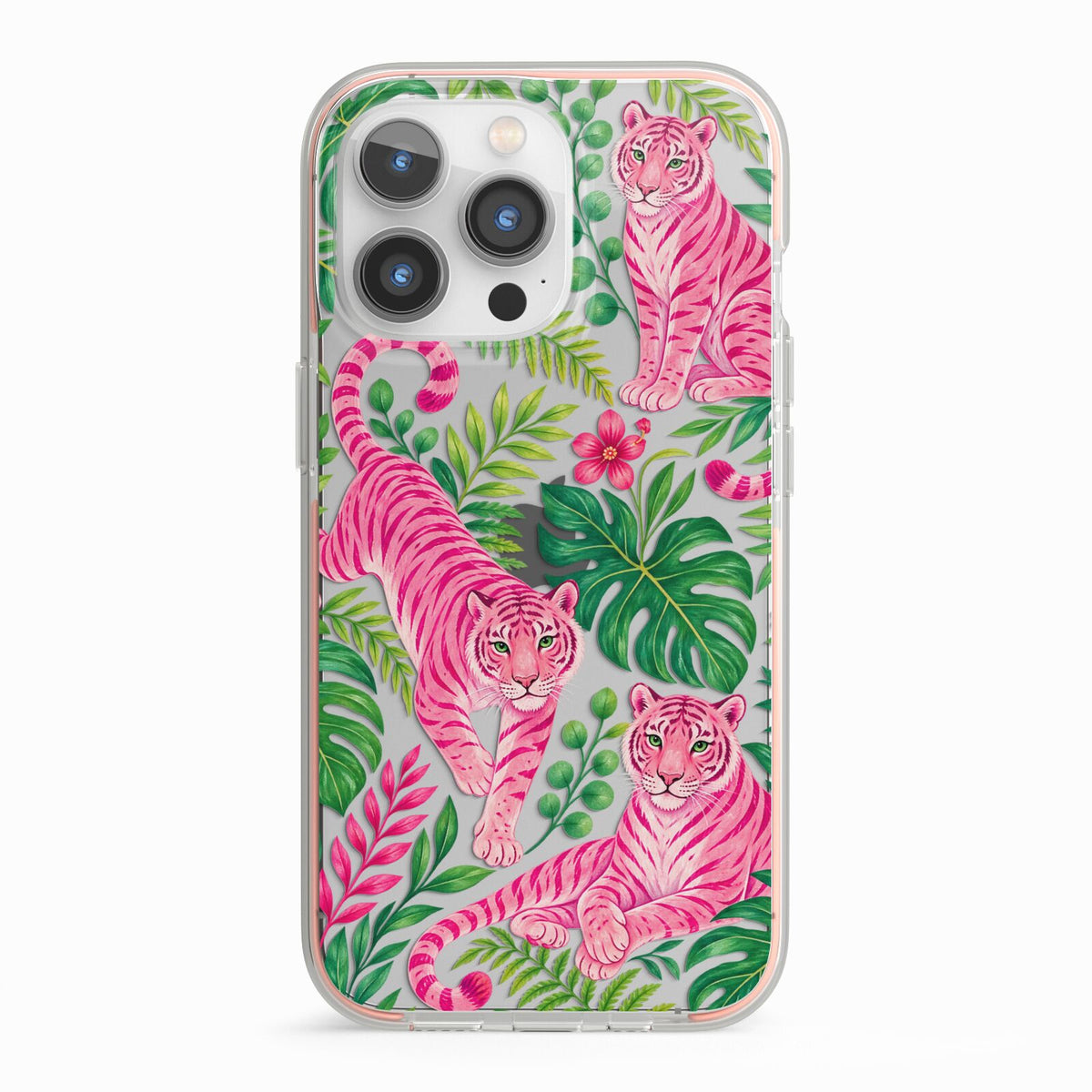 Pink Canopy iPhone 13 Pro TPU Impact Case with Pink Edges