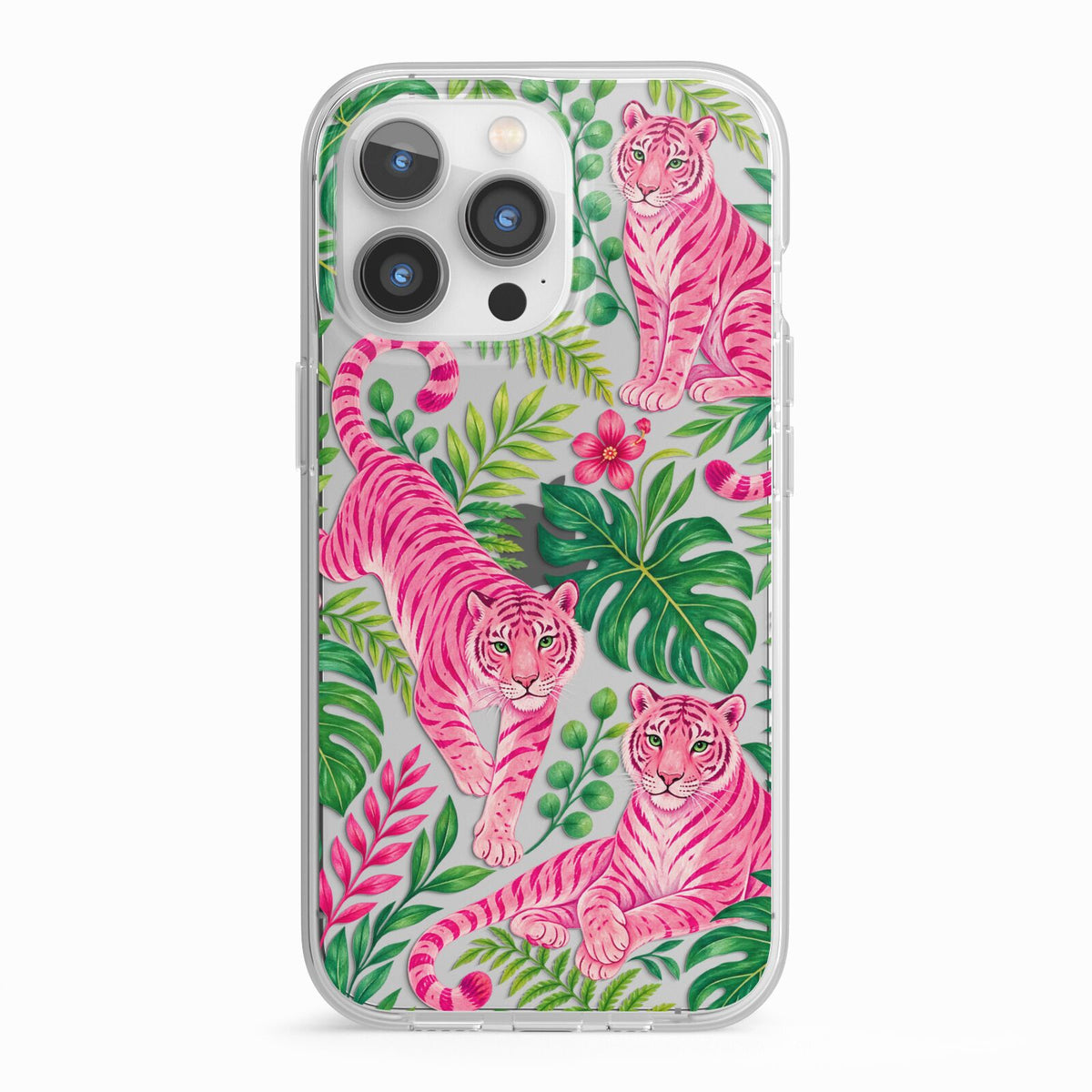 Pink Canopy iPhone 13 Pro TPU Impact Case with White Edges