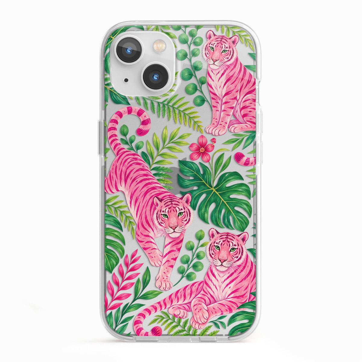 Pink Canopy iPhone 13 TPU Impact Case with White Edges