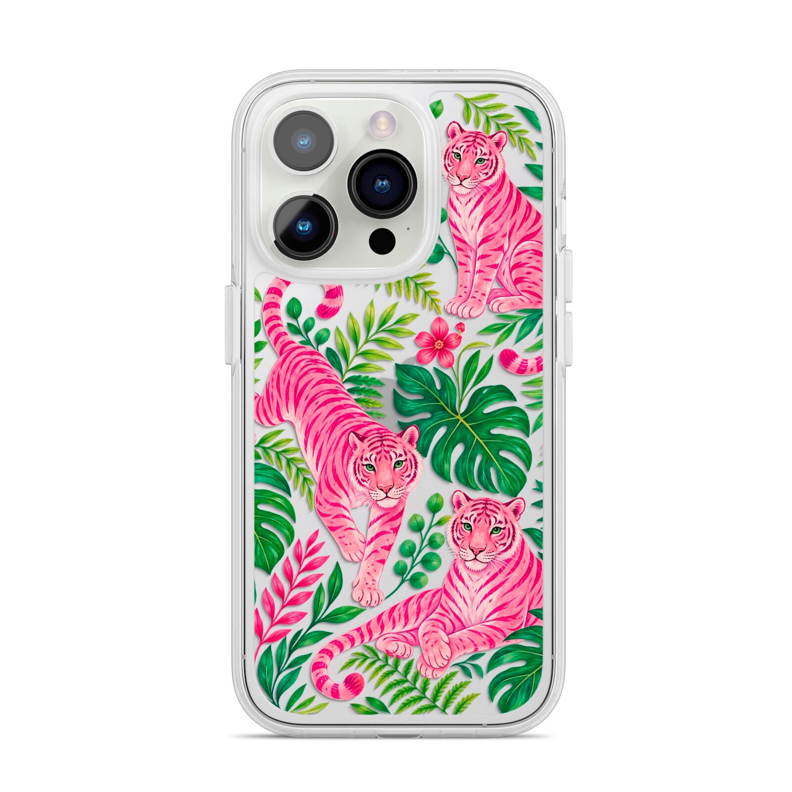 Pink Canopy iPhone 14 Pro Clear Tough Case Silver