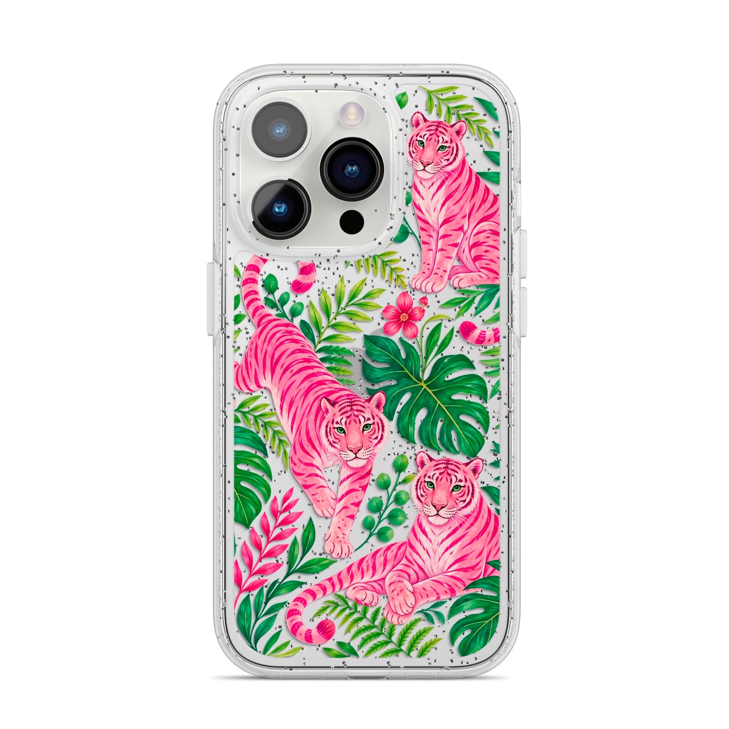 Pink Canopy iPhone 14 Pro Glitter Tough Case Silver