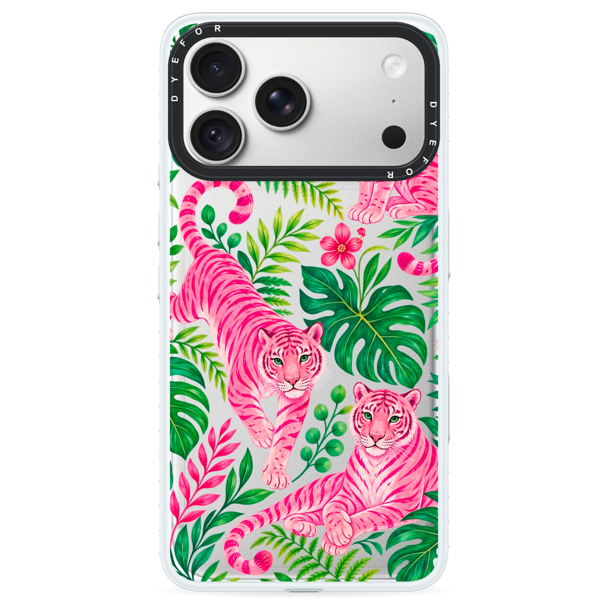 Pink Canopy iPhone 18 Pro Black Impact Pre order Case on Silver phone